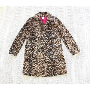 Animal print women's Mid length Jacket Size S/P Long sleeves 96% cotton pockets
